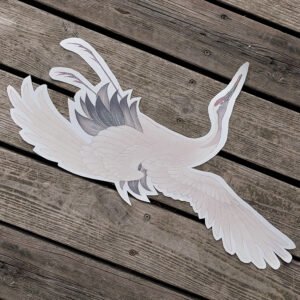 Dekoratyvus gervės silueto lipdukas